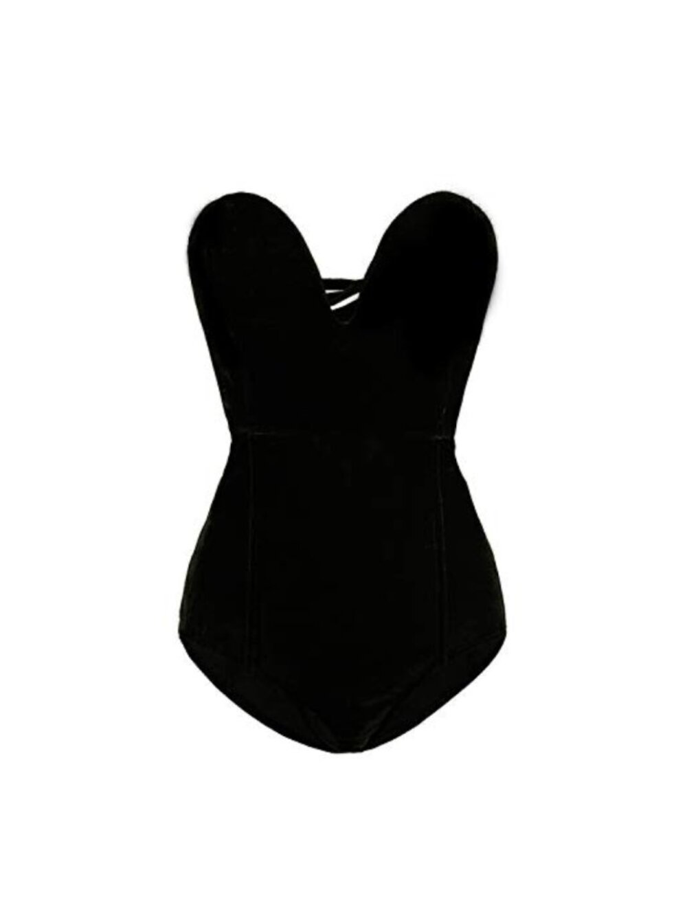 Velvet Corset Back Bodysuit Leotard - Lace Up